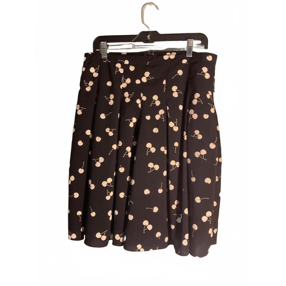 Cold water Creek Black Cherry Print A-Line Skirt Size 8